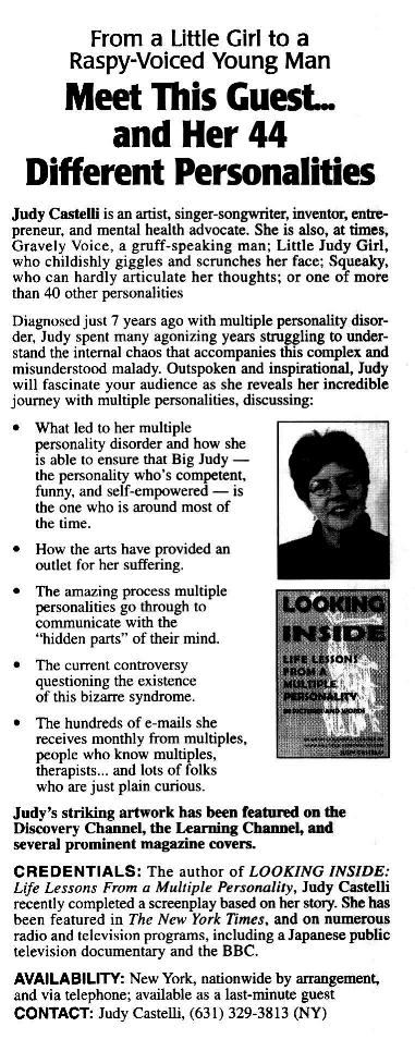 multiple personality disorder,artist mentally ill, psychology, television radio interview expert guest